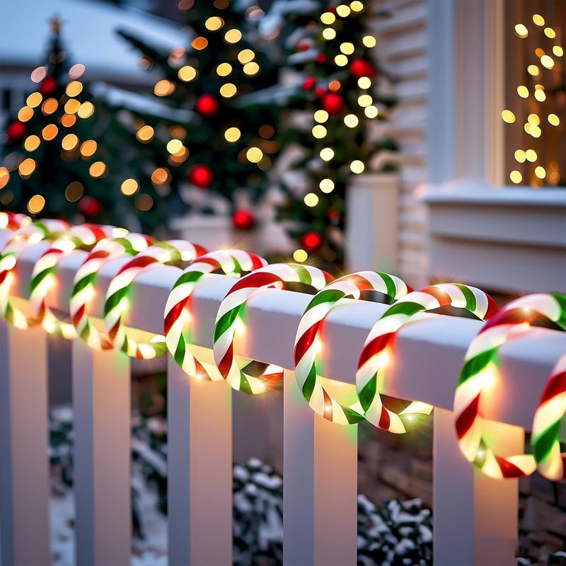 Vigdur Christmas Candy Cane Lights - 18FT LED Candy Cane Rope Lights Outdoor Waterproof Decorative Christmas Lights for Holiday Party Home Patio Indoor Xmas Decorations(216 LEDs) - Image 1